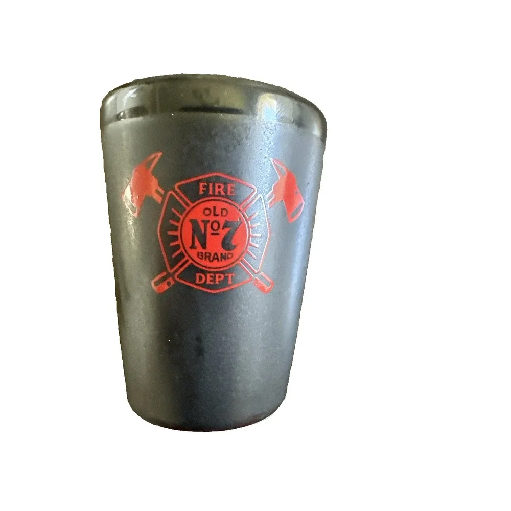Jack Daniels Tennessee Fire Old No. 7 Fire Department Ceramic Shot Glass Whiskey